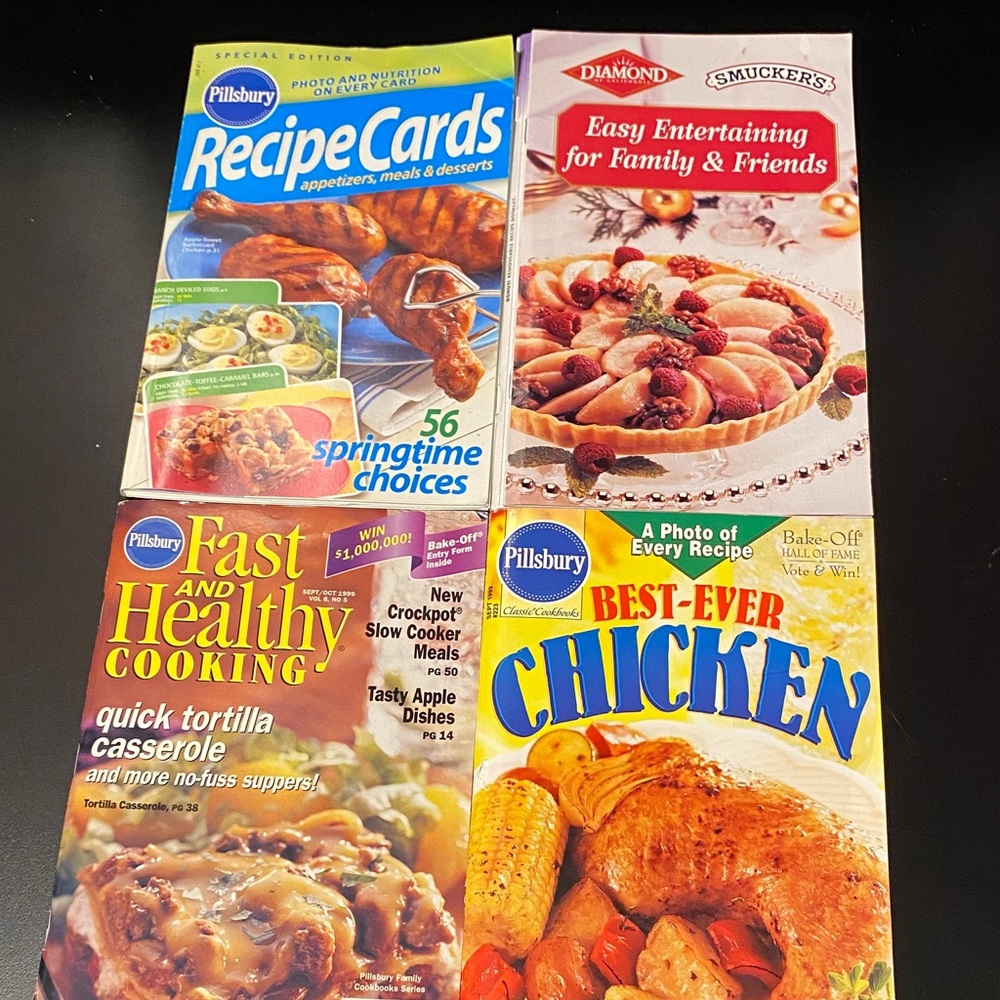 Four Pillsbury Vintage cookbook magazines